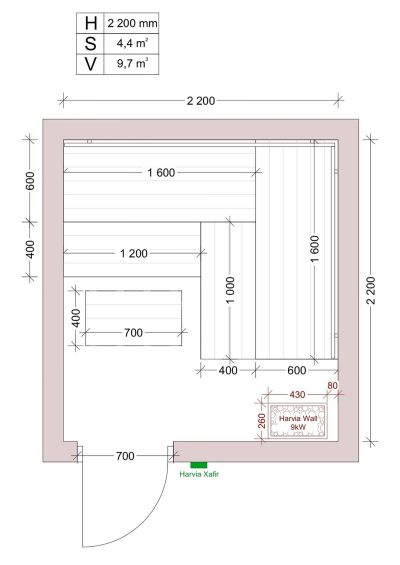 SAUNA OPTIMAL, ASPEN – COMPLETE CONSTRUCTION KIT